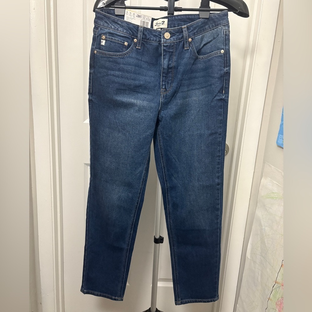 Seven7 Women's Straight Leg Blue Jeans